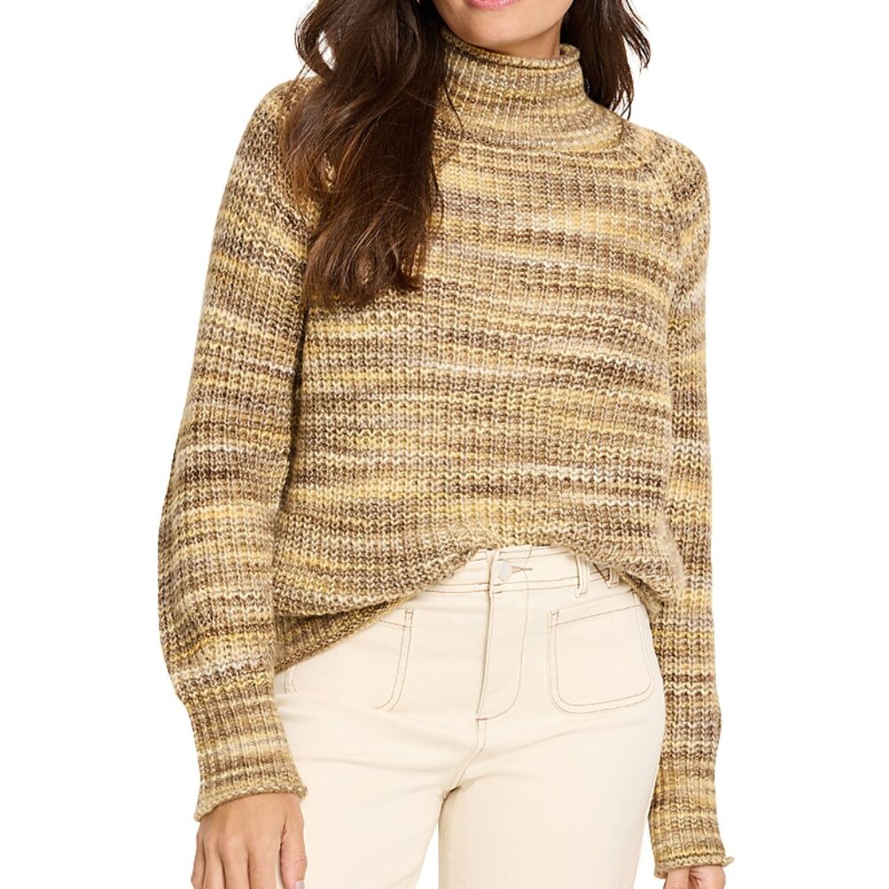NIC + ZOE Women's Size XS Party Mix Ribbed Chunky Knit Neutral Sweater NEW